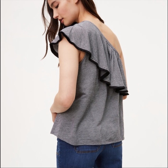 NWT One Shoulder Loft Top - Picture 2 of 5